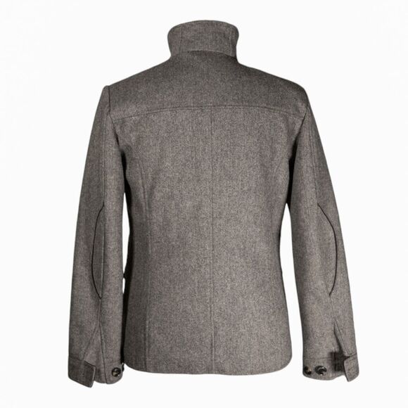 H&M Mens Jacket Gray Military Wool Blend Lined Coat Full Zip Pockets Small 36R - Picture 2 of 8